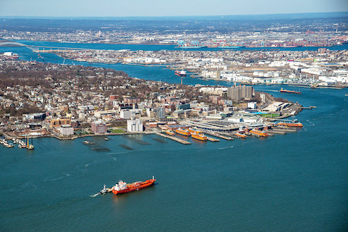 Aerial photo of Staten Island Ferry terminal